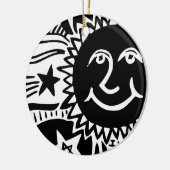 パーソナライズされた太陽パターン セラミックオーナメント (左)