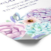 パーソナライズされた女の子の蝶 花の誕生日統計 ポスター (角)