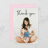 パーソナライズされた女の子シャワーサンキューカード サンキューカード (正面/裏面)