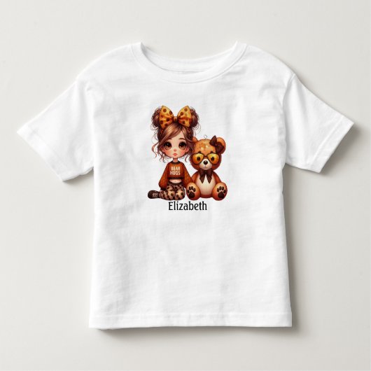 パーソナライズされた女の子 トドラーTシャツ (正面)