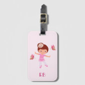 パーソナライズされた女の子 ラゲッジタグ (正面縦)