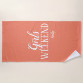 パーソナライズされた女子だけの週末ビーチタオル ビーチタオル (正面)