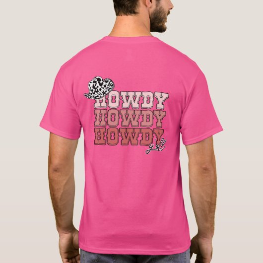 パーソナライズされた女性のカーボーイウエスタンハットハウディオールロデオ Tシャツ (裏面)