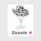 パーソナライズされた女性のカーボーイハットバチェロレッテ名前をカスタムする シール (シート)