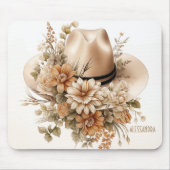 パーソナライズされた女性のカーボーイハットマウスパッ素朴トウェスタン マウスパッド (正面)