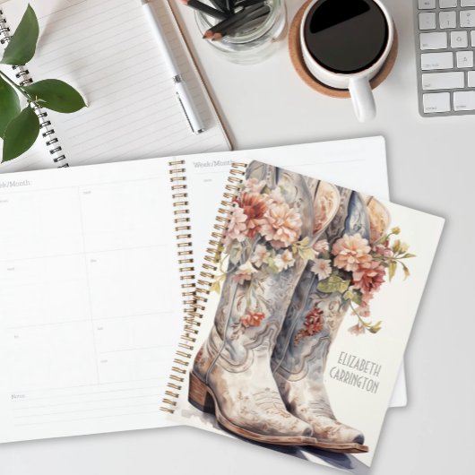 パーソナライズされた女性のカーボーイブーツプランナー素晴らし – ギフト プランナー手帳