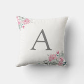 パーソナライズされた女 | Boho水彩花 クッション (裏面)