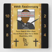 パーソナライズされた妻周年記念品 スクエア壁時計 (正面)