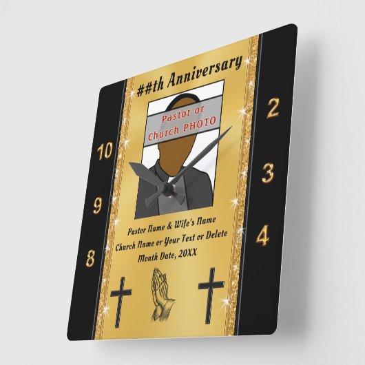 パーソナライズされた妻周年記念品 スクエア壁時計 (傾斜)