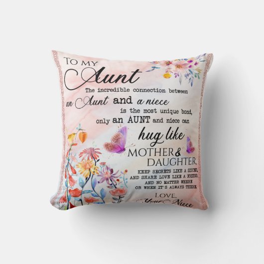 『パーソナライズされた姪の叔母へ』 クッション (正面)