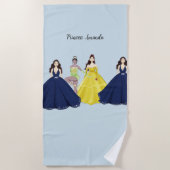 パーソナライズされた姫 ビーチタオル (正面)