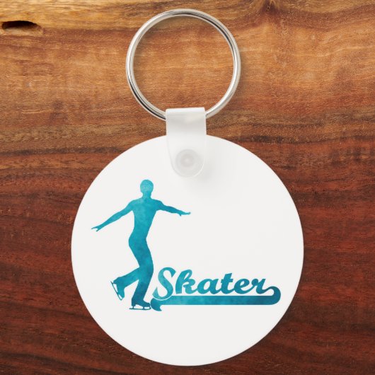 パーソナライズされた姿カスタムスケートギフトウェア キーホルダー (正面)