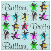 パーソナライズされた姿スケートで滑るすごい星状織物 ファブリック (クローズアップ)