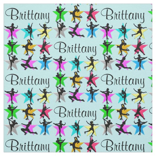 パーソナライズされた姿スケートで滑るすごい星状織物 ファブリック (見本)