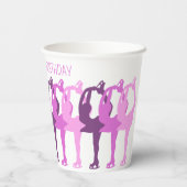 パーソナライズされた姿スケートで滑る同期群 紙コップ (裏面)