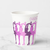 パーソナライズされた姿スケートで滑る同期群 紙コップ (正面)