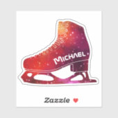パーソナライズされた姿スケートで滑る宇宙起動 シール (シート)