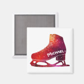 パーソナライズされた姿スケートで滑る宇宙起動 マグネット (正面/裏面)