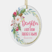 パーソナライズされた娘最高の友のクリスマス セラミックオーナメント (右)