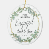 パーソナライズされた婚約したオーナメント-婚約オーナメント セラミックオーナメント (左)