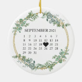 パーソナライズされた婚約したオーナメント-婚約オーナメント セラミックオーナメント (裏面)