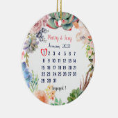 パーソナライズされた婚約した結婚-31日 セラミックオーナメント (右)