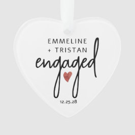 パーソナライズされた婚約アクリルオーナメント オーナメント