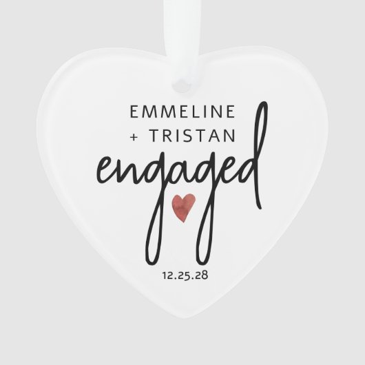 パーソナライズされた婚約アクリルオーナメント オーナメント (正面)