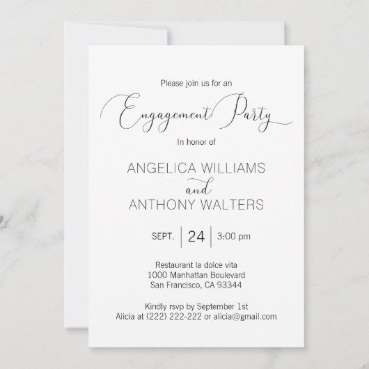 パーソナライズされた婚約パーティ招待状 |写真の追加 招待状 (裏面)
