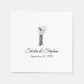 パーソナライズされた婚約パーティ結婚紙 スタンダードカクテルナプキン (正面)