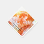 パーソナライズされた婚約フォト紙ナプキンス スタンダードカクテルナプキン (角)