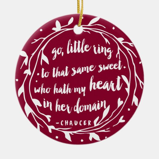 パーソナライズされた婚約保存 | Hollyberry セラミックオーナメント (正面)