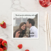 パーソナライズされた婚約結婚の写真 スタンダードカクテルナプキン (インサイチュ)