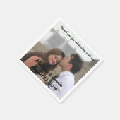 パーソナライズされた婚約結婚の写真 スタンダードカクテルナプキン (角)