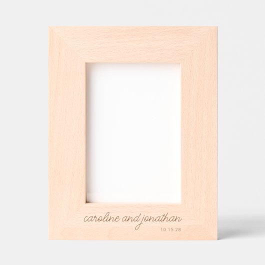 パーソナライズされた婚約結婚記念贈り物 レーザー彫刻フレーム (正面)