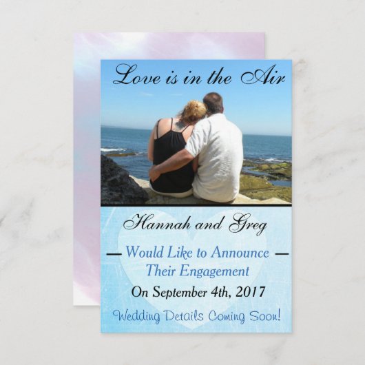 パーソナライズされた婚約 案内状 (正面/裏面)