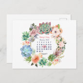 パーソナライズされた婚約 - 結婚式の日 18/31 シーズンポストカード (正面/裏面)