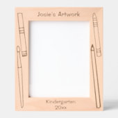 パーソナライズされた子のアートワーク レーザー彫刻フレーム (正面)