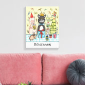 パーソナライズされた子のパーティー動物写真キャンバス キャンバスプリント (インサイチュ (リビング))