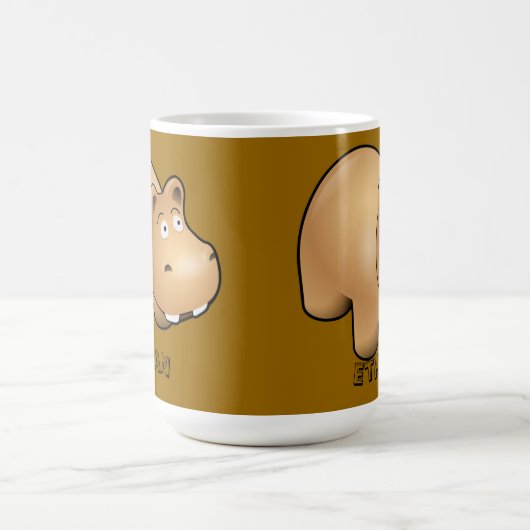 パーソナライズされた子のヒッポマグ コーヒーマグカップ (中央)