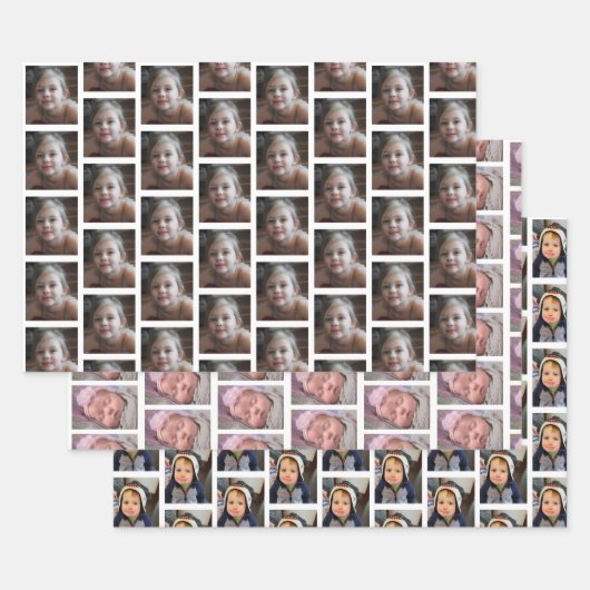 パーソナライズされた子の写真 ラッピングペーパーシート (セット)