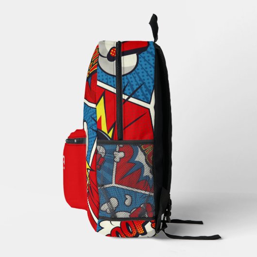 パーソナライズされた子の名前漫画帳スタイル プリントバックパック (右)