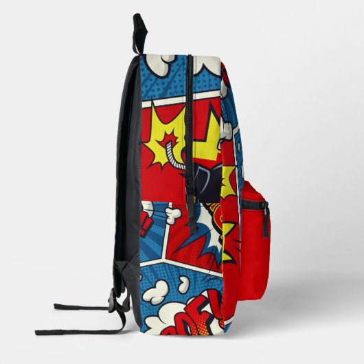 パーソナライズされた子の名前漫画帳スタイル プリントバックパック (左)