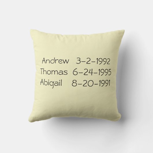 パーソナライズされた子の名前誕生日マ賛美マ クッション (裏面)