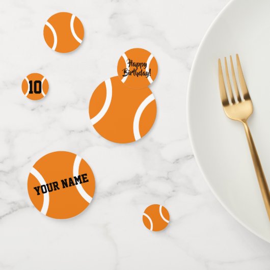 パーソナライズされた子テニス誕生日紙吹雪 コンフェッティ (グループ)