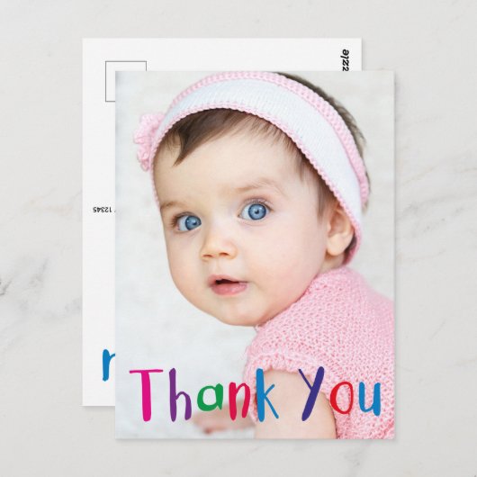 パーソナライズされた子供の誕生日ありがとう ポストカード (正面/裏面)