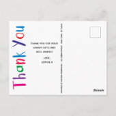 パーソナライズされた子供の誕生日ありがとう ポストカード (裏面)