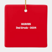 パーソナライズされた子供アートワークのクリスマス セラミックオーナメント (裏面)