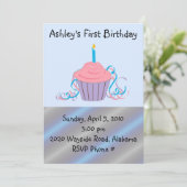 パーソナライズされた子供最初の誕生日 招待状 (スタンド正面)