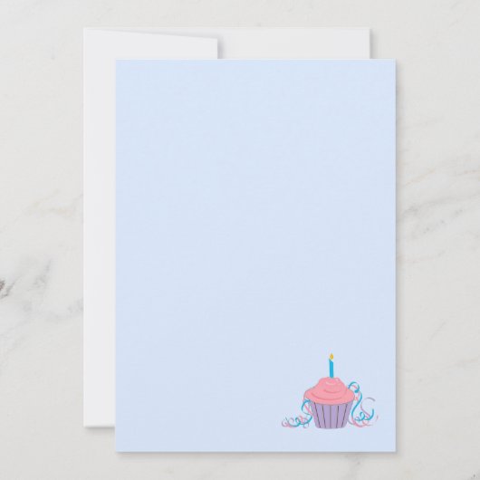 パーソナライズされた子供最初の誕生日 招待状 (裏面)